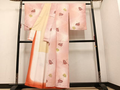 平和屋着物■上質な小紋 流水花文 暈し染め 正絹 逸品 未使用 AABF3917ph