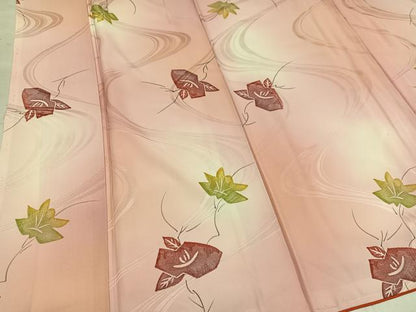 平和屋着物■上質な小紋 流水花文 暈し染め 正絹 逸品 未使用 AABF3917ph