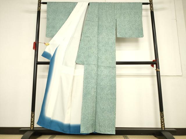 平和屋着物●名門 藤娘きぬたや・杢目絞り 小紋 正絹 逸品 AABF3922ck