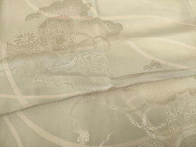 平和屋着物●長襦袢　袷　貝桶花地紋　暈し染め　正絹　逸品　未使用　AABF3924ck