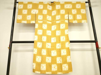 平和屋着物●長襦袢 無双仕立て 絞り 市松花文 やまと誂製 正絹 逸品 AABF3925ck