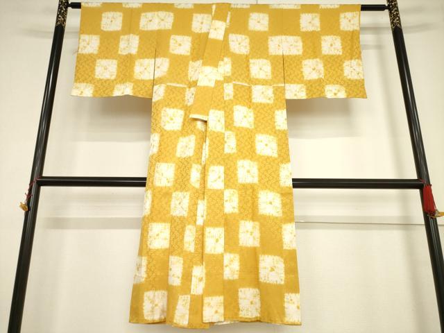 平和屋着物●長襦袢 無双仕立て 絞り 市松花文 やまと誂製 正絹 逸品 AABF3925ck