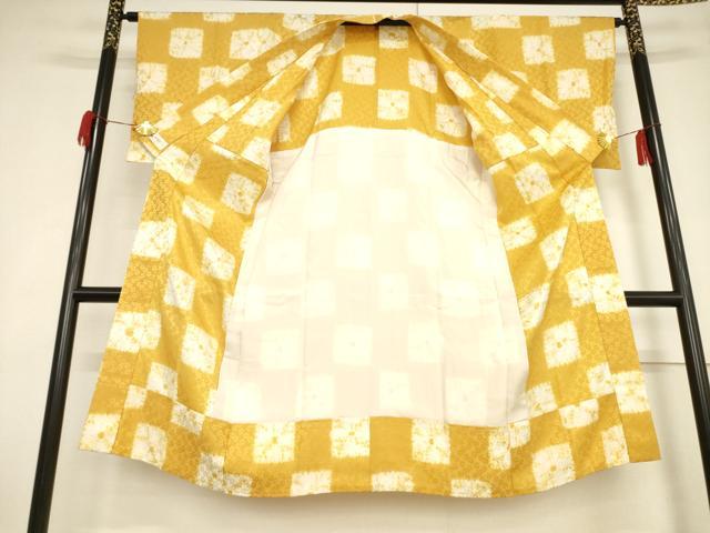 平和屋着物●長襦袢 無双仕立て 絞り 市松花文 やまと誂製 正絹 逸品 AABF3925ck