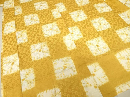 平和屋着物●長襦袢 無双仕立て 絞り 市松花文 やまと誂製 正絹 逸品 AABF3925ck