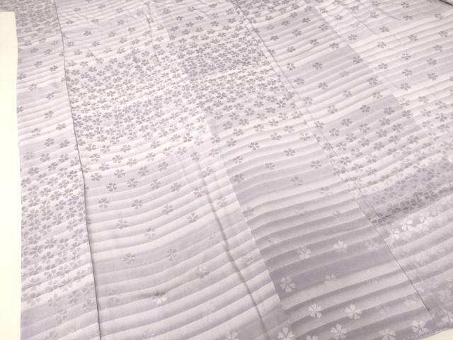平和屋着物●長襦袢 無双仕立て 舞桜地紋 正絹 逸品 AABF3926ck