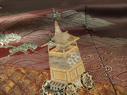平和屋着物●TOKI志すい キモノモードオリジナルブランド 訪問着 山車 金彩 正絹 逸品 AABF3927ck