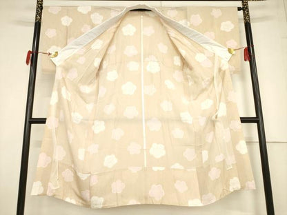 平和屋着物●長襦袢 無双仕立て 舞梅文 正絹 逸品 AABF3929ck