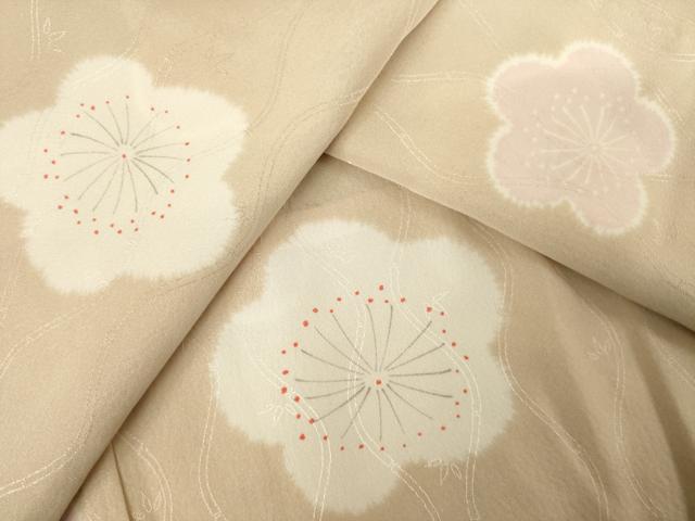 平和屋着物●長襦袢 無双仕立て 舞梅文 正絹 逸品 AABF3929ck