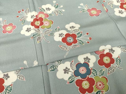 平和屋着物●訪問着 型染め 舞花文 正絹 逸品 AABF3931ck