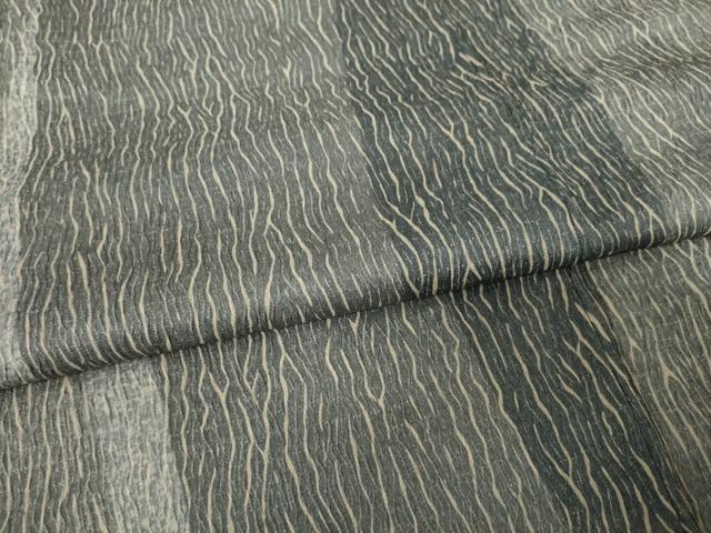 平和屋着物●訪問着 杢目絞り よろけ立涌文 正絹 逸品 未使用 AABF3932ck