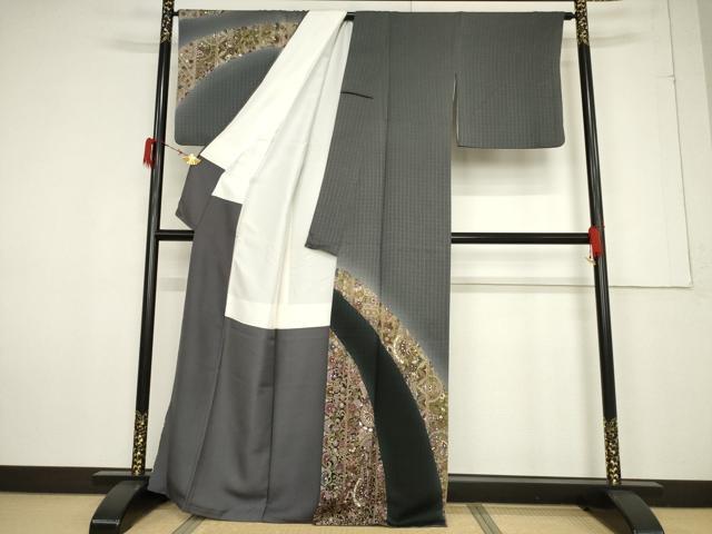 平和屋着物●訪問着 更紗花文 正絹 逸品 AABF3933ck