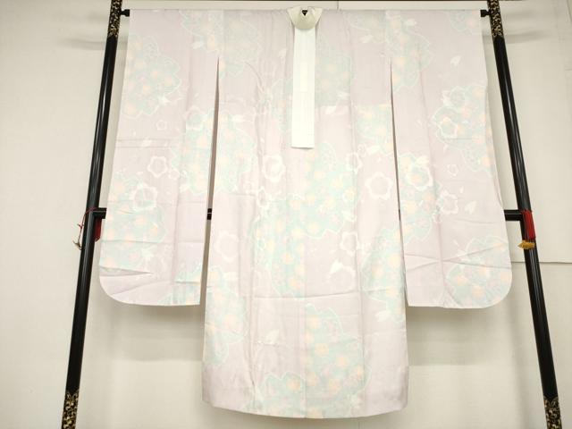平和屋着物●振袖用長襦袢　無双仕立て　舞花文　半衿刺繍　正絹　逸品　AABF3937ck