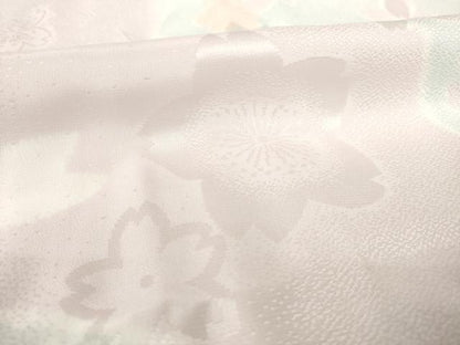 平和屋着物●振袖用長襦袢　無双仕立て　舞花文　半衿刺繍　正絹　逸品　AABF3937ck