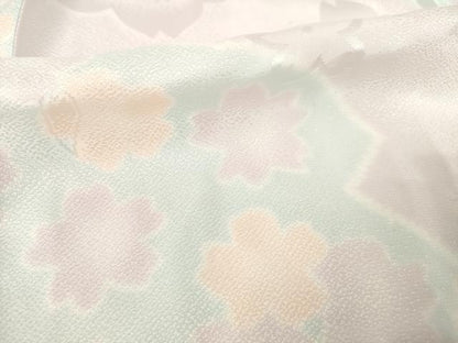 平和屋着物●振袖用長襦袢　無双仕立て　舞花文　半衿刺繍　正絹　逸品　AABF3937ck