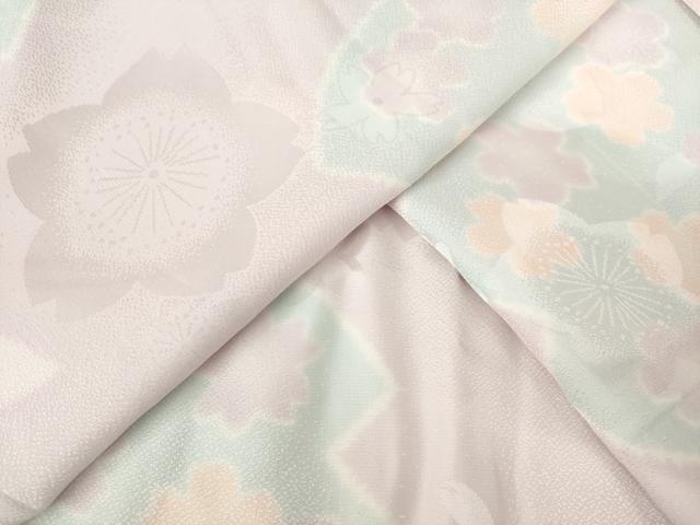 平和屋着物●振袖用長襦袢　無双仕立て　舞花文　半衿刺繍　正絹　逸品　AABF3937ck