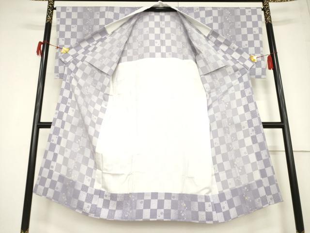平和屋着物●長襦袢　無双仕立て　市松花間道　正絹　逸品　AABF3938ck