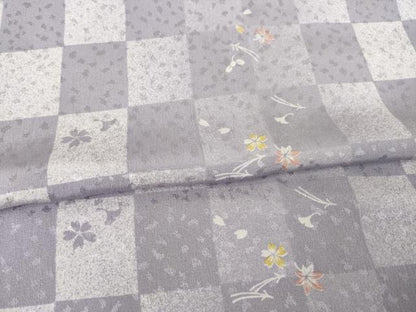 平和屋着物●長襦袢　無双仕立て　市松花間道　正絹　逸品　AABF3938ck