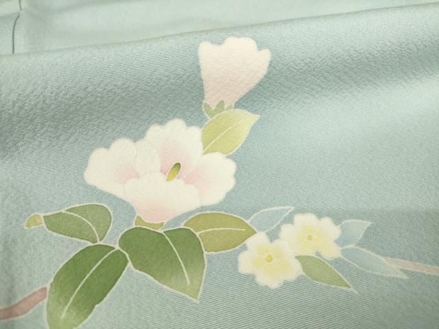 平和屋着物●本加賀友禅作家　南克治　訪問着　枝花文　暈し染め　正絹　逸品　AABF3941ck