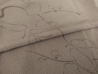 平和屋着物●上質な小紋 竹縞 枝花文 正絹 逸品 AABF3943ck