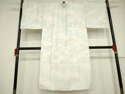 平和屋着物●長襦袢　袷　糸巻花地紋　暈し染め　正絹　逸品　AABF3948ck