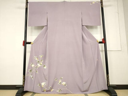 平和屋着物●本加賀友禅作家　松井眞夫　訪問着　枝花文　正絹　逸品　AABF3953ck