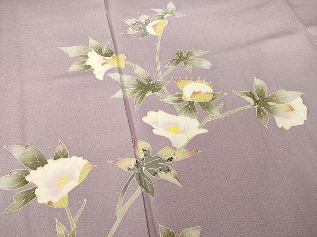 平和屋着物●本加賀友禅作家　松井眞夫　訪問着　枝花文　正絹　逸品　AABF3953ck