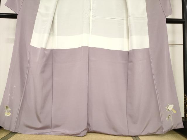 平和屋着物●本加賀友禅作家　松井眞夫　訪問着　枝花文　正絹　逸品　AABF3953ck