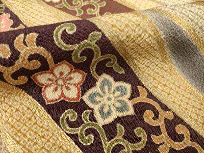 平和屋着物●訪問着 友禅 舞花文 暈し染め 金彩 正絹 逸品 未使用 AABF3963ck