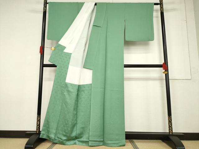平和屋着物●上質な色無地 柳染色 正絹 逸品 AABF3966ck