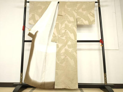 平和屋着物●お召 短冊吉祥文 正絹 逸品 AABF3970ck