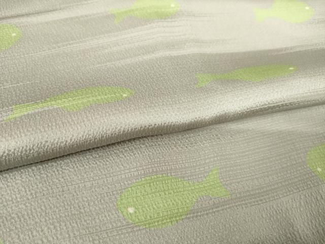 平和屋着物●長襦袢 袷 魚 正絹 逸品 AABF3971ck