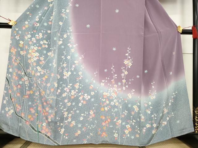 平和屋着物●訪問着 友禅 作家物 枝花文 正絹 逸品 AABF3975ck