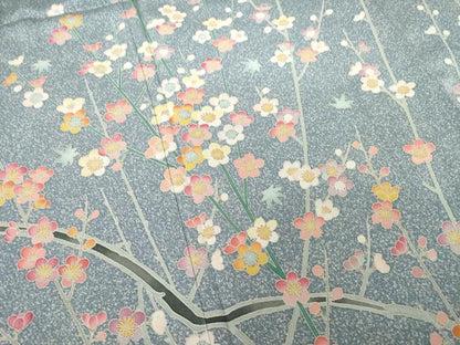 平和屋着物●訪問着 友禅 作家物 枝花文 正絹 逸品 AABF3975ck