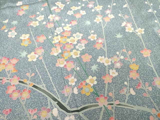 平和屋着物●訪問着 友禅 作家物 枝花文 正絹 逸品 AABF3975ck