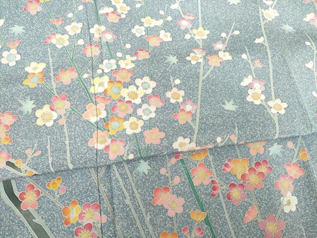 平和屋着物●訪問着 友禅 作家物 枝花文 正絹 逸品 AABF3975ck