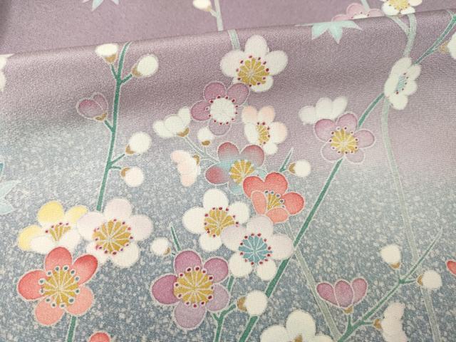 平和屋着物●訪問着 友禅 作家物 枝花文 正絹 逸品 AABF3975ck