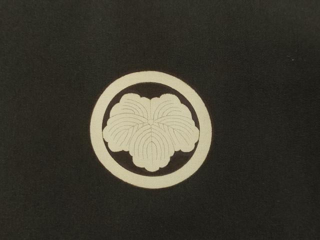 平和屋着物●男性 黒紋付 正絹 逸品 AABF3980ck