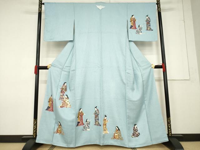 平和屋着物●訪問着 手描き 女人文 正絹 逸品 AABF3982ck