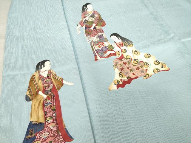 平和屋着物●訪問着 手描き 女人文 正絹 逸品 AABF3982ck