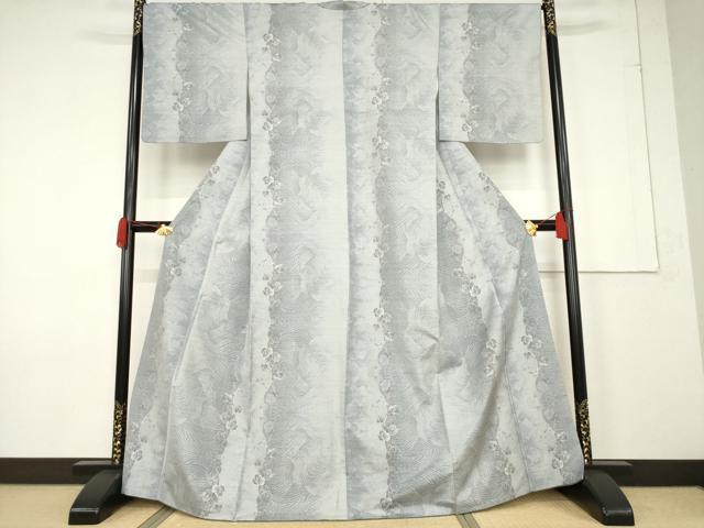 平和屋着物●本場大島紬 白大島 一元7マルキ 総絣 蔦草文 正絹 逸品 AABF3985ck