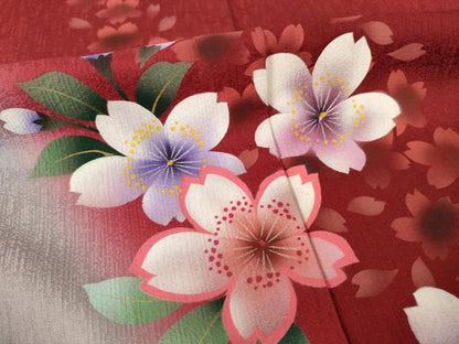 平和屋着物●豪華振袖 舞花文 暈し染め 正絹 逸品 AABF3986ck