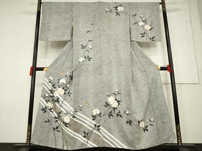 平和屋着物●訪問着 花蝶文 金彩 正絹 逸品 AABF3987ck