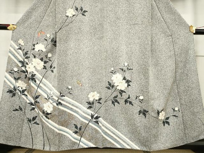 平和屋着物●訪問着 花蝶文 金彩 正絹 逸品 AABF3987ck