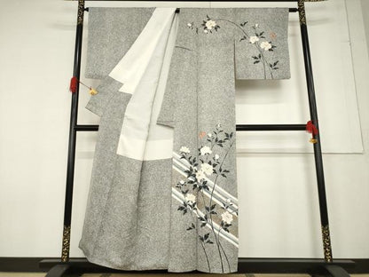 平和屋着物●訪問着 花蝶文 金彩 正絹 逸品 AABF3987ck