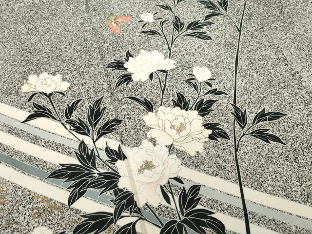 平和屋着物●訪問着 花蝶文 金彩 正絹 逸品 AABF3987ck
