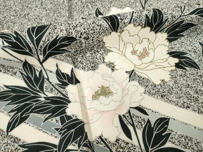 平和屋着物●訪問着 花蝶文 金彩 正絹 逸品 AABF3987ck