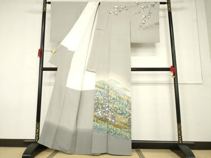 平和屋着物●十日町友禅作家 阿部佳雪 訪問着 風景文 正絹 逸品 AABF3988ck
