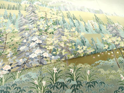 平和屋着物●十日町友禅作家 阿部佳雪 訪問着 風景文 正絹 逸品 AABF3988ck