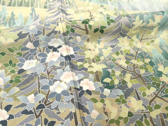 平和屋着物●十日町友禅作家 阿部佳雪 訪問着 風景文 正絹 逸品 AABF3988ck