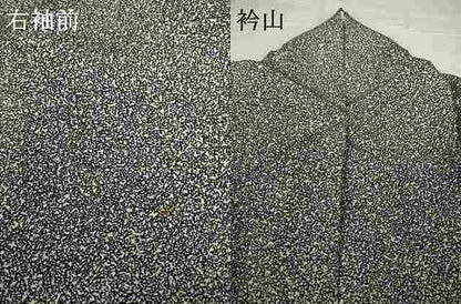 平和屋着物●二代目 川村久太郎 訪問着 枝蕾シルエット 黒地 正絹 逸品 AABF3989ck